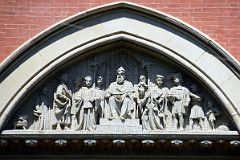 15-3 The Pediment Sculpture Depicts The Trial Scene From The Merchant of Venice New York Greenwich Village.jpg